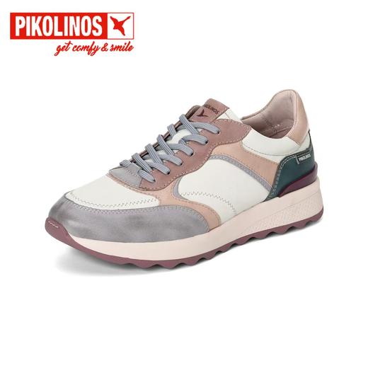 【Pikolinos 】  B3F | 派高雁秋季牛皮深口圆头系带平跟拼色休闲鞋PL255303 商品图0