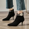 【预售5天】法式珍珠花细跟小短靴女秋冬季新款尖头高跟气质时装靴百搭及踝靴YS&YSX7090 商品缩略图4