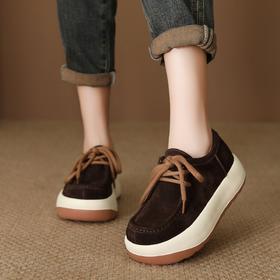 FR 85181真皮复古单鞋时尚休闲柔软舒适厚底