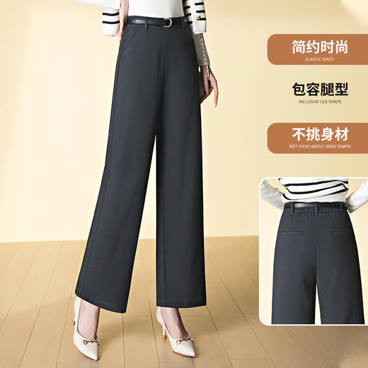 HSS 3067西装裤高腰显瘦高级感休闲毛料窄版阔腿裤 商品图1