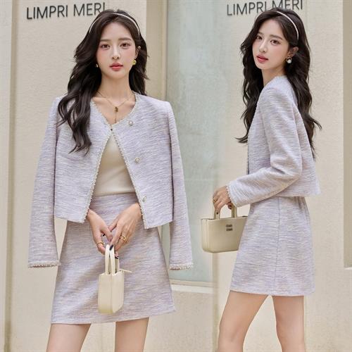 斜门襟重工钉珠，短裙两件套HR-YJLY8651 商品图2