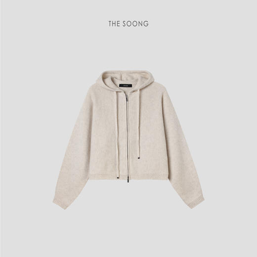 THESOONG/   斯托尔进口100%羊毛衫连帽开衫女 柔软毛衣HWMY7565 商品图4