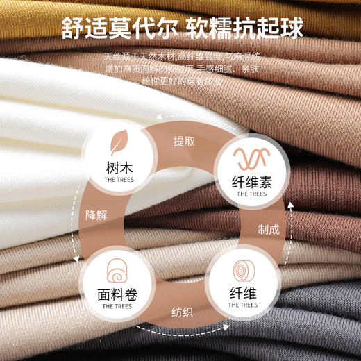 螺纹大方领打底衫女春秋2025新款内搭早秋爆款莫代尔t恤显瘦上衣 商品图2