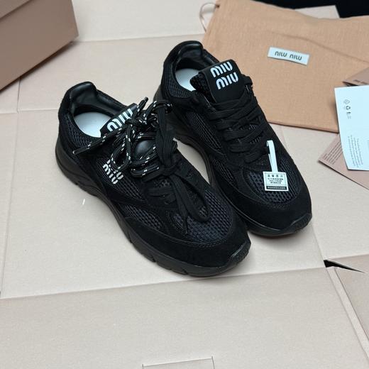 XX82-miumiu牛反绒皮 双色鞋带网面拼接时尚百搭简约潮流款生活休闲鞋-（KS*MM） 商品图4