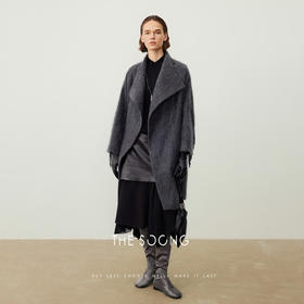 THESOONG/山羊绒外套女秋冬2025新款羊毛大衣女长款气质流苏HWDY7588