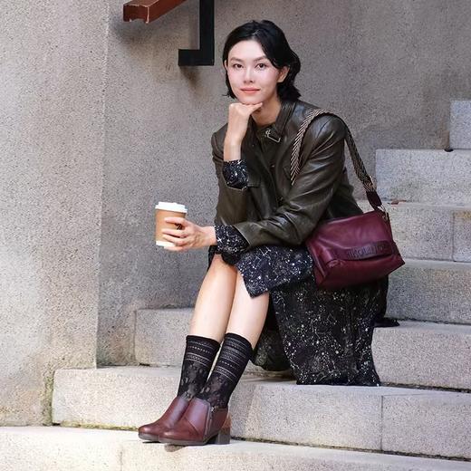 【Pikolinos】 B3F  派高雁秋季牛皮圆头纯色中粗跟侧拉链 通勤单鞋PL252714 商品图2