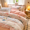 【热卖推荐】自然醒秋冬款A类小清新印花牛奶绒四件套卡通加厚加绒冬季法兰珊瑚绒床品被套三件套QJ 商品缩略图11