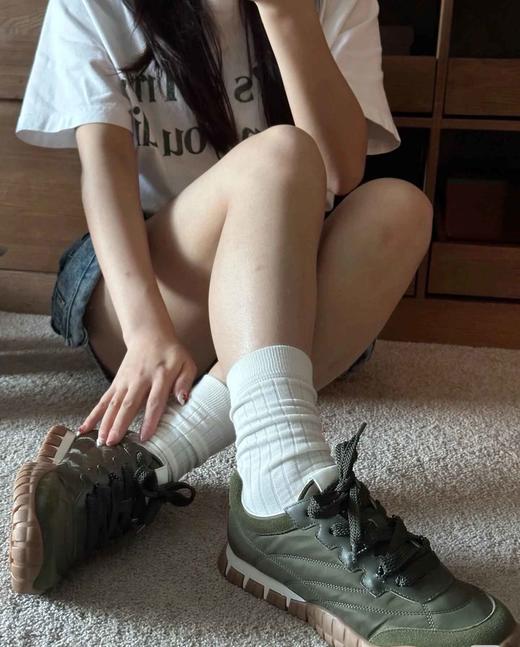 XX68-缪缪 Tyre 织物绒面革 圆头系带 德训鞋 低帮 生活休闲鞋 女款（KS*MM） 商品图6