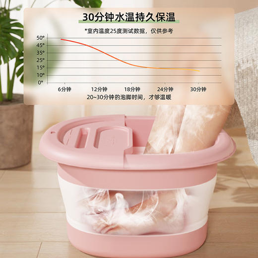 折叠泡脚桶 家用加高过小腿足浴盆 恒温便携式洗脚盆脚底按摩足浴器 商品图2