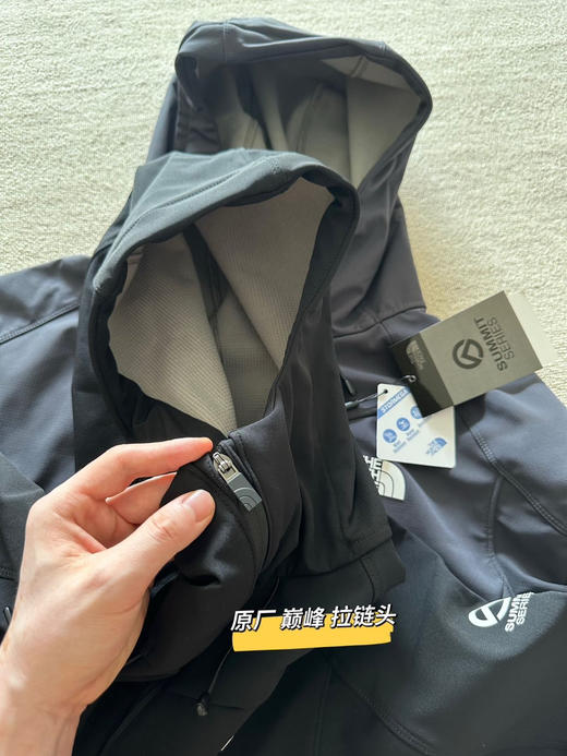 原单正品 TNF北面巅峰户外日常防风防水连帽外套夹克，颜色：黑色 灰色
尺码：M～XXL 商品图7