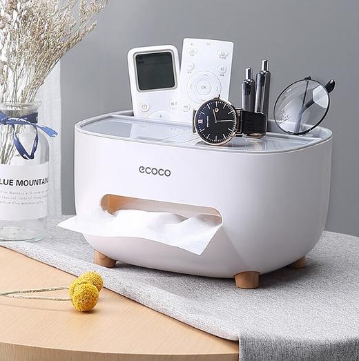ecoco意可可 桌面纸巾盒 E2009蓝色 商品图0