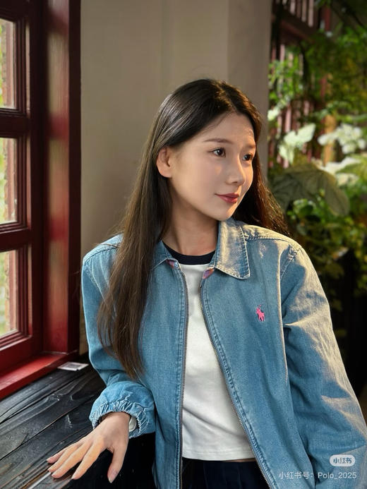 34-2 断码亏清 渠道圆正 粉色小马刺绣 美式复古休闲 水洗牛仔夹克夹克外套 商品图1