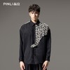 PINLI品立春季新款中国风刺绣拼接长袖衬衫男士国潮宽松衬衣B253113063 商品缩略图0