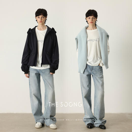 THESOONG/正反两穿秋季T恤女长袖微透字母上衣打底衫百搭HBTX7343 商品图9