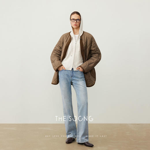THESOONG/早秋外套夹克女休闲复古经典无领上衣2025新款HLWT7538 商品图2