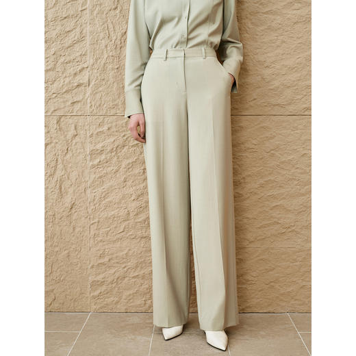 INSUN恩裳老钱风羊毛直筒休闲裤 商品图1