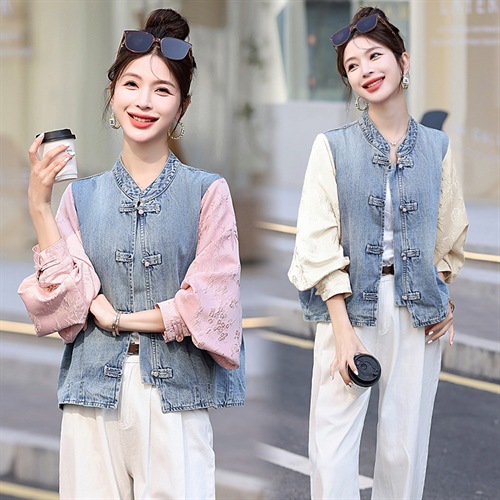 GUO风茧型牛仔外套，时尚休闲外套HR-XYFS6781