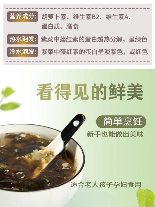 渔家特产霞浦紫菜精品头水紫菜每一片都是好品质天然纯紫菜头次收割紫菜 商品图7