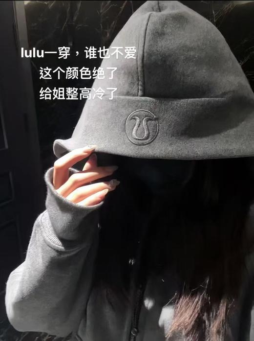 LULU流量明星芝麻灰宽松短款卫衣 商品图4