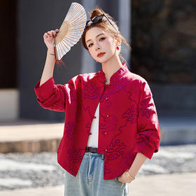 新中式国风提花减龄外套ZYQ2502