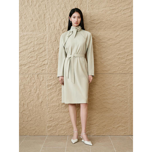 INSUN恩裳连肩袖设计感精纺羊毛连衣裙 商品图0