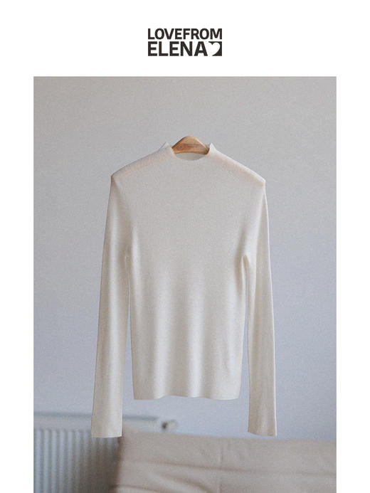 “可机洗丝羊绒” 一体织 半高领 针织打底衫 商品图3