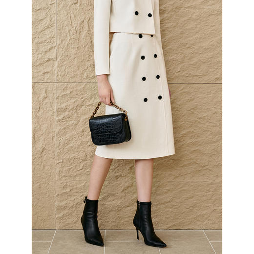 INSUN恩裳气质双排扣直筒包臀半身裙 商品图3