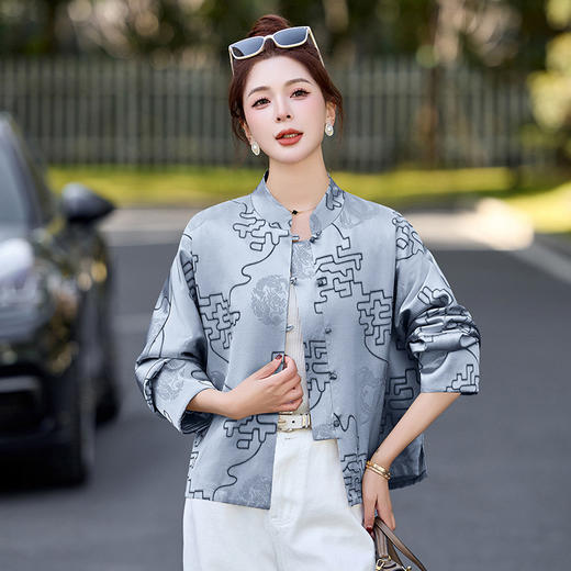 新中式国风提花减龄外套ZYQ2502 商品图3