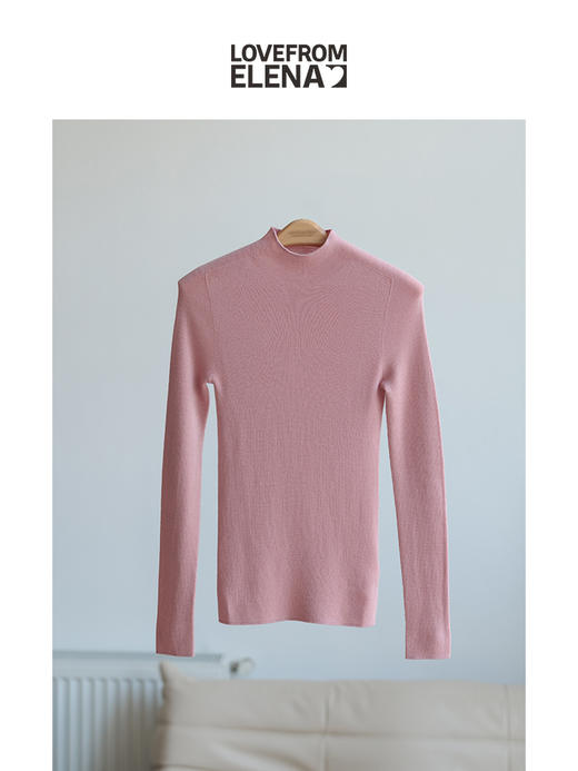 “可机洗羊毛” 60支双股一体织 澳毛半高领打底衫 商品图5