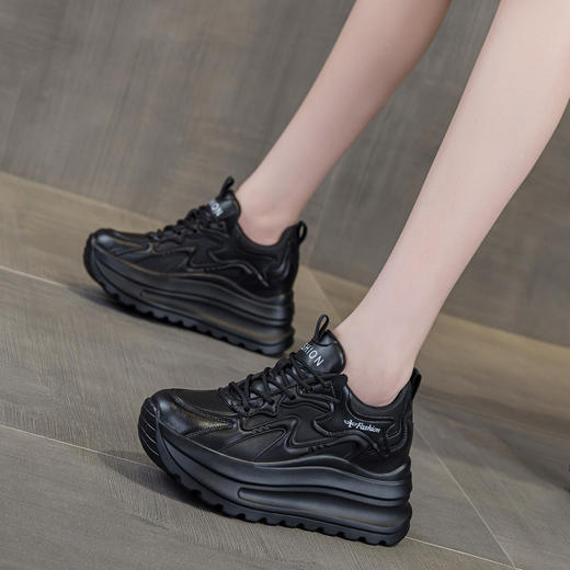 内增高小白鞋爆款牛皮，厚底板鞋轻便老爹百搭休闲鞋AM-5356 商品图2