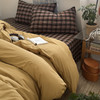 100%棉四件套全棉混搭纯色格子床品套件 商品缩略图1