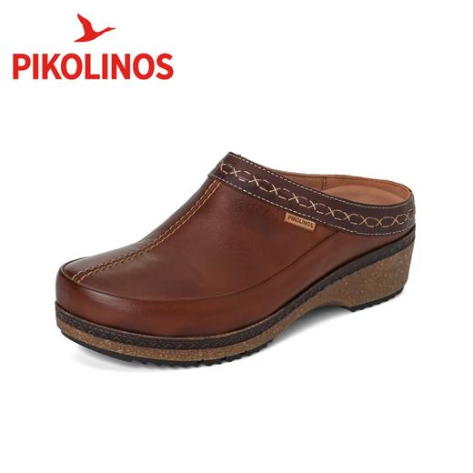 【Pikolinos】  B3F |  派高雁秋季擦色牛皮圆头一脚蹬中坡跟穆勒鞋PL250107 商品图2