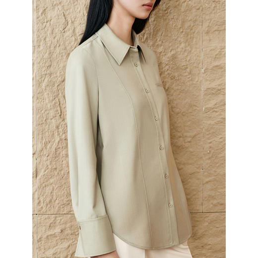 INSUN恩裳老钱风休闲羊毛衬衫 商品图3