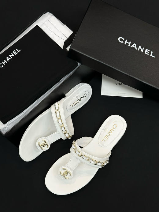 XX61-香奈儿 25S  小羊皮 圆头平底人字拖鞋 女款（KS*MM） 商品图2