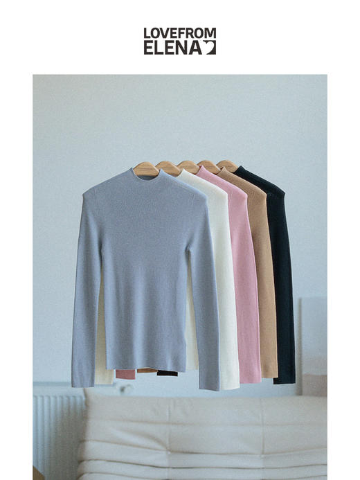 “可机洗羊毛” 60支双股一体织 澳毛半高领打底衫 商品图0