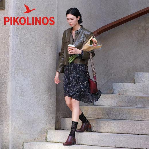 【Pikolinos】 B3F  派高雁秋季牛皮圆头纯色中粗跟侧拉链 通勤单鞋PL252714 商品图3