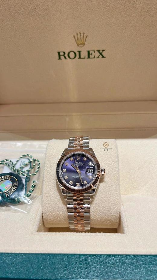 TB45-ROLEX劳力士 女装日志型系列 自动机械机芯 日期显示 镶钻茄紫色表盘 女款 瑞表 紫色表盘 蚝式钢表壳 精钢精钢表带(SH) 商品图4