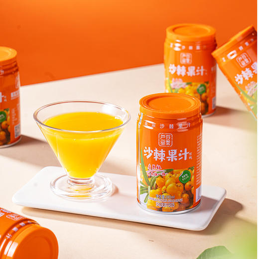 沙棘果汁饮料山西特产沙棘汁野生沙棘小果压榨独立罐装整箱 商品图4