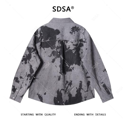 043137SDSA男士秋冬新款痞帅男装韩版提花扎染翻领长袖衬衫休闲宽松衬衣 商品图5