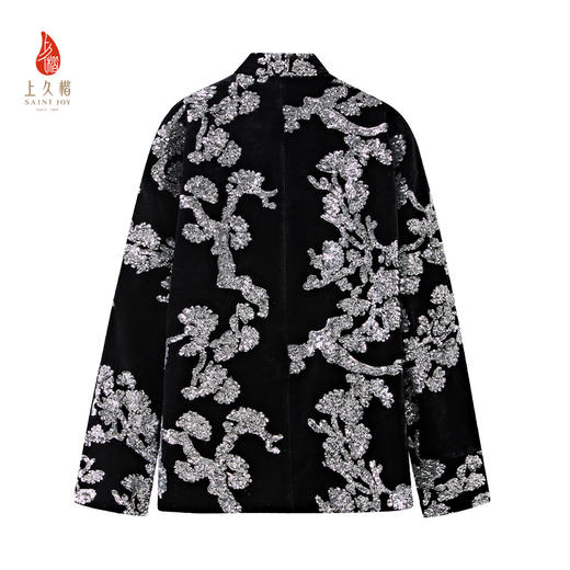 上久楷新中式轻奢 丝绒长外套 CY1025201018 商品图2