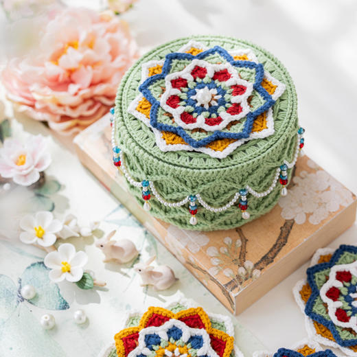 苏苏姐家福韵收纳盒套装手工diy编织钩针材料包棉毛线团杯垫制作 商品图2