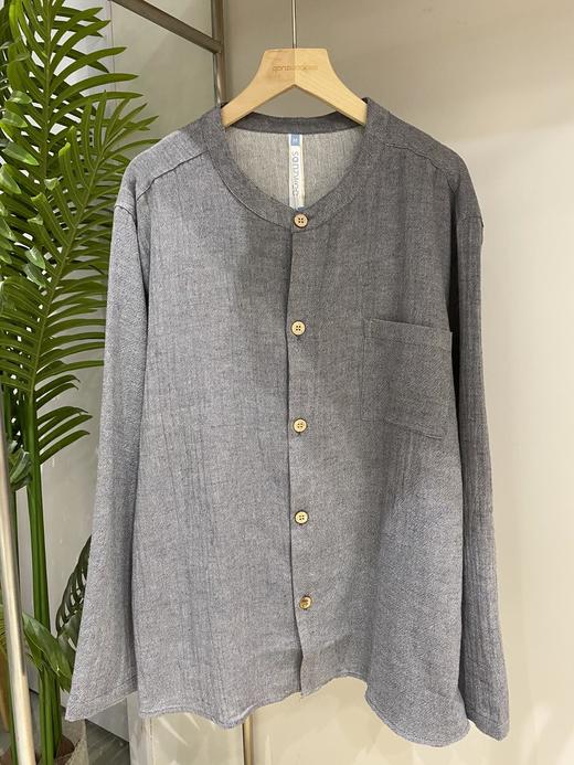 松植屋男款圆领棉麻长袖套装 商品图1