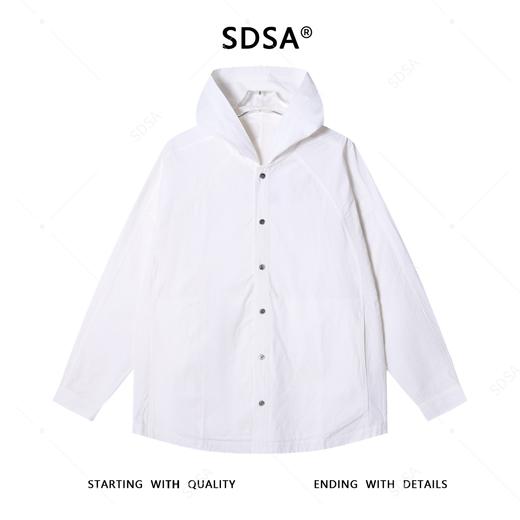 043139SDSA男士秋冬新款痞帅男装极简风纯色连帽长袖衬衫百搭宽松衬衣 商品图1