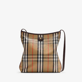 BURBERRY 巴宝莉 女士马术骑士徽标贴片小号 Highlands 单肩包 格子 8112195 B9368