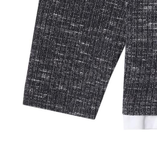 87765SDSA男士秋冬新款痞帅男装潮流针织撞色圆领假两件长袖T恤时尚 商品图4