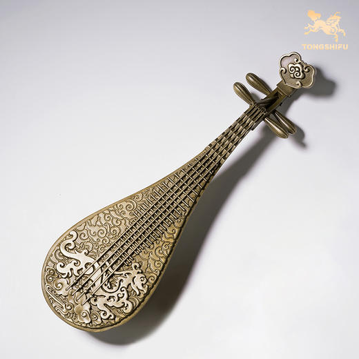 铜师傅《龙凤琵琶》客厅桌面铜乐器摆件 家居装饰工艺品 送礼摆件 商品图3