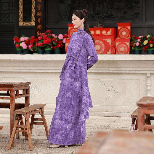 玉出紫烟抽绳炒色连衣裙 | 实物超美 有韵味 |现货加急发 商品图2