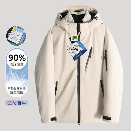 【极寒户外】高端三防冬季白鸭绒羽绒服男士加厚防风防水保暖外套 商品图0