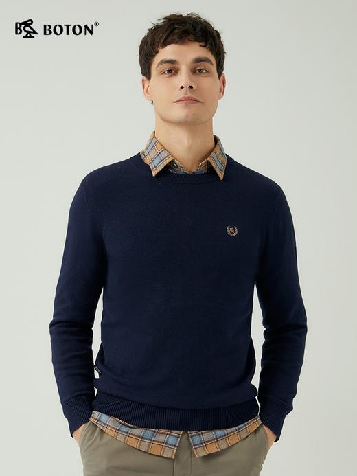 [山羊绒]波顿男士秋冬 毛衣 圆领套头 柔暖合身休闲长袖款MU733323 商品图3