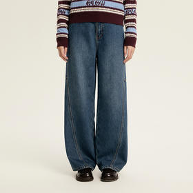 笛莎Deesha青少年女童裤子2025冬季女童加绒复合老爹裤